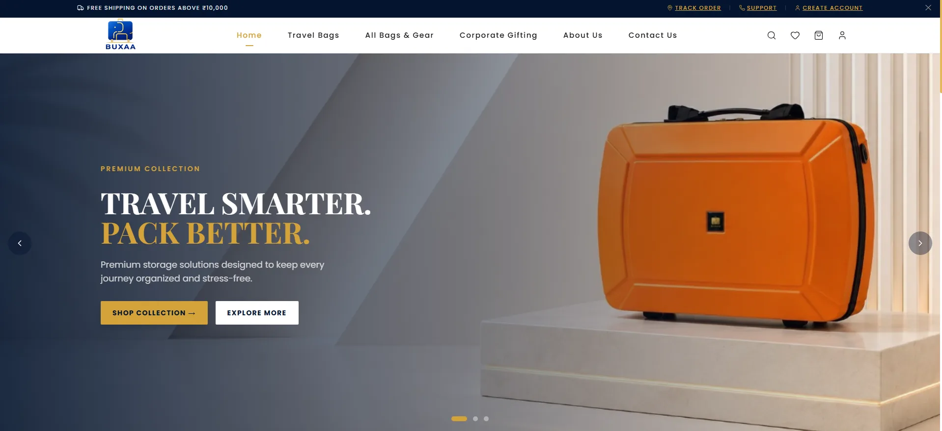 BUXAA Travel Gear live website case study