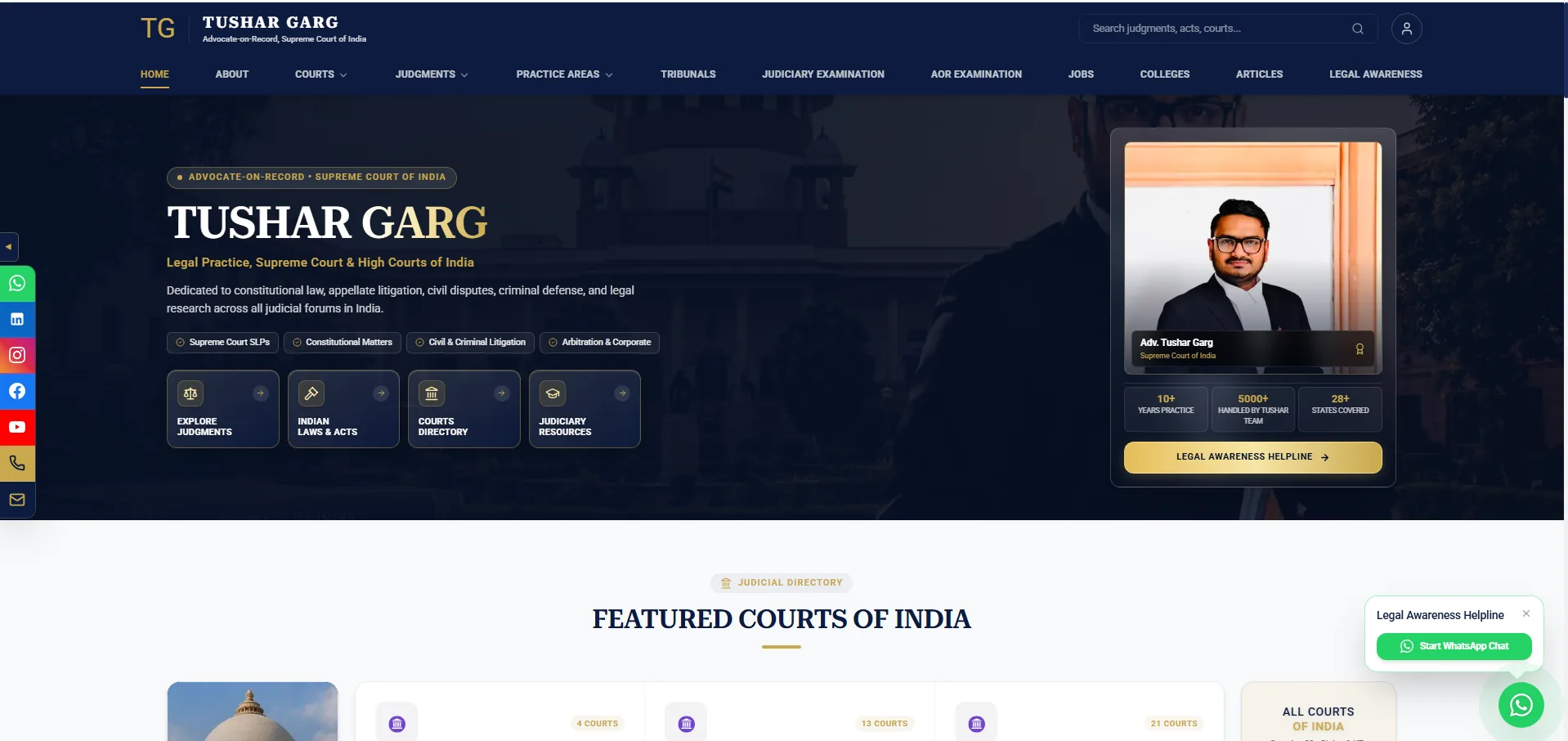 Adv. Tushar Garg live website case study