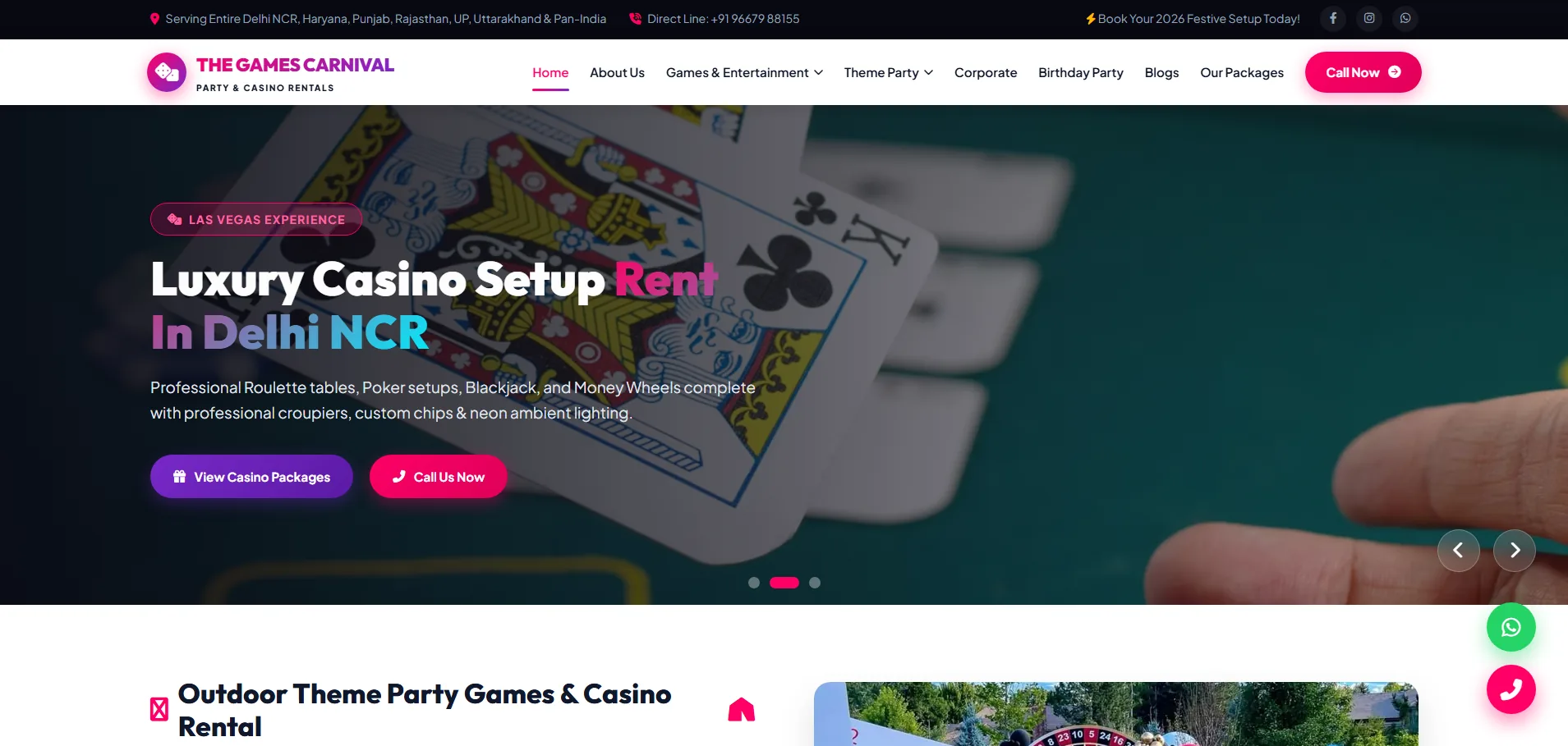 Luxury Casino Setup live website case study