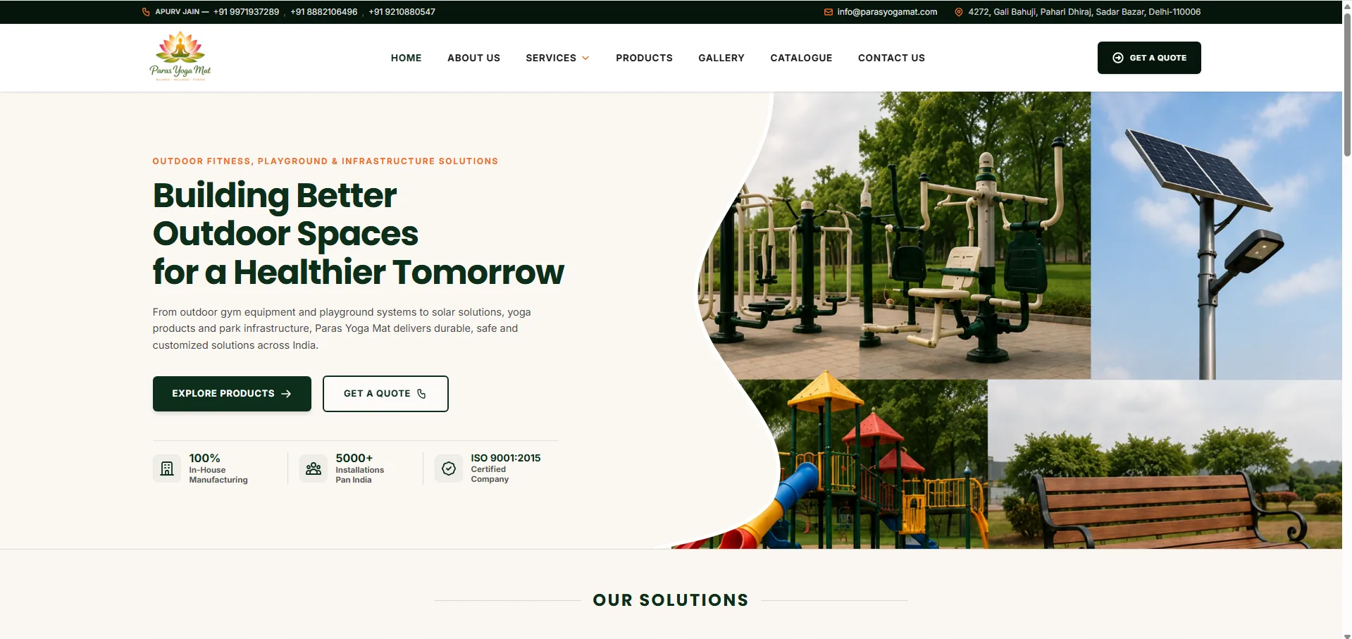 Paras Yoga Mat live website case study