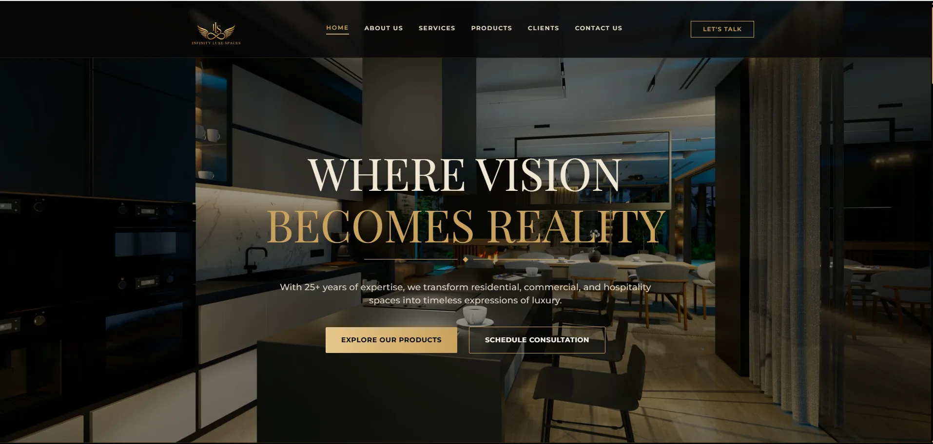 Infinity Luxe - Kitchens live website case study
