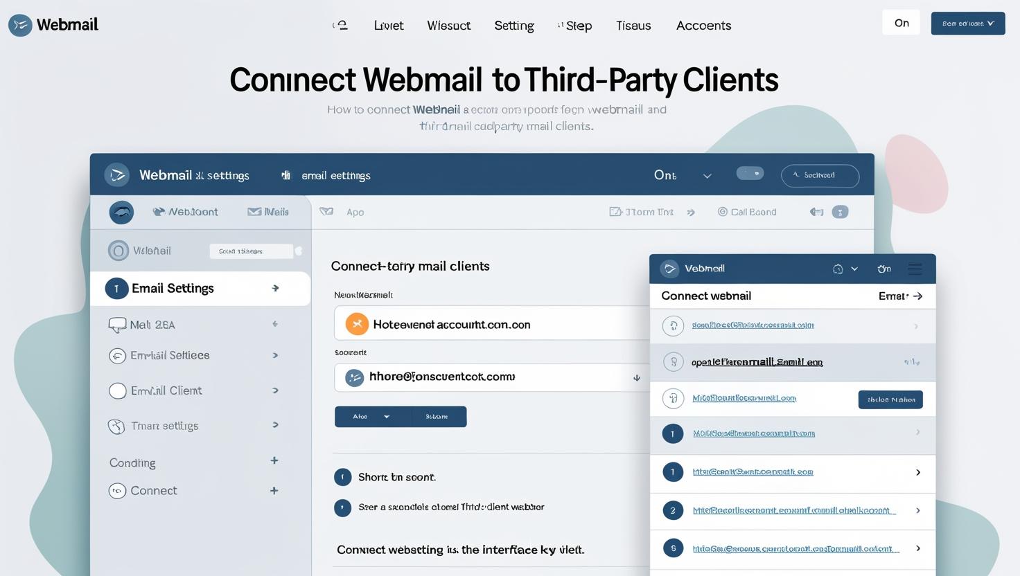 How to Connect Webmail to Third-Party Email Clients genrate image according to this for website
