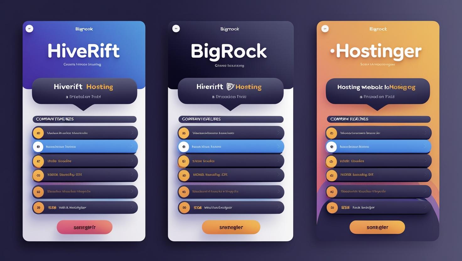HiveRift Hosting vs BigRock vs Hostinger